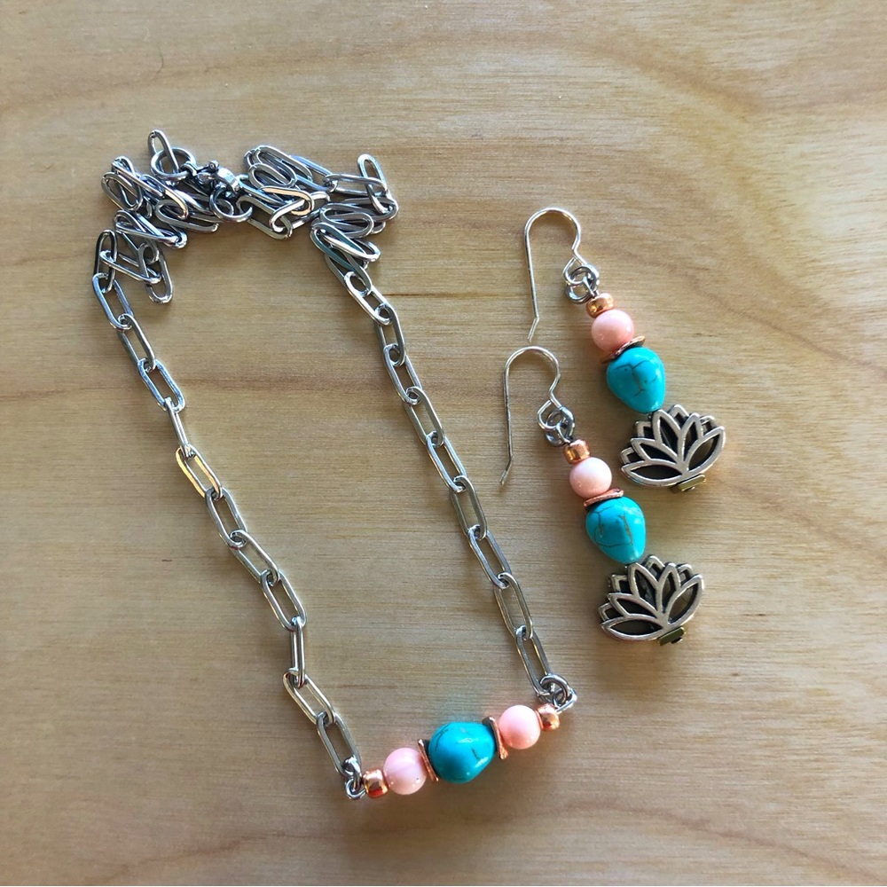 Lotus Earring & Necklace Set